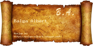 Balga Albert névjegykártya